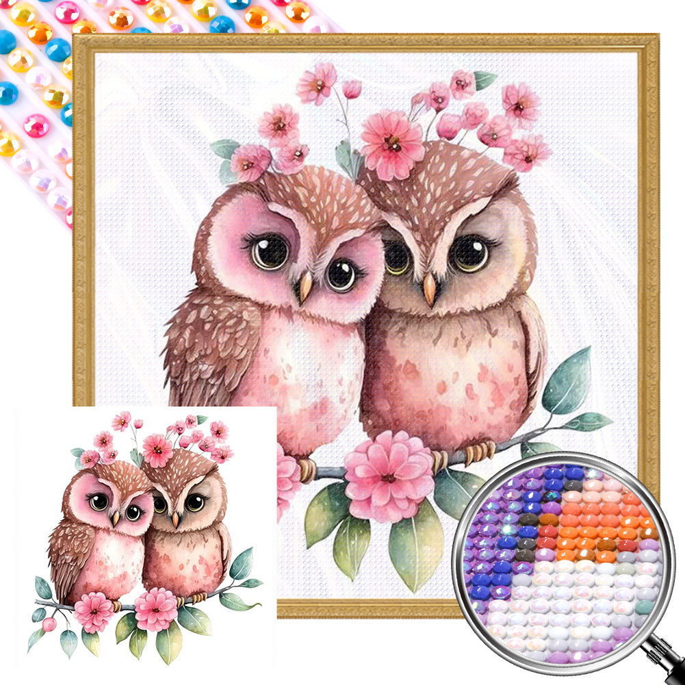 AB Diamond Painting - Full Round - owl (40*40CM)