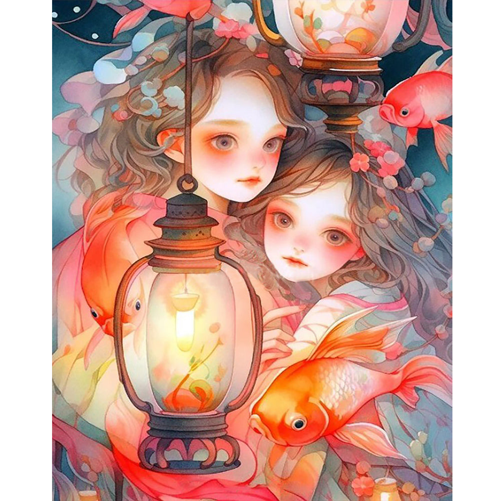 Diamond Painting - Full Round - girl (40*50CM)