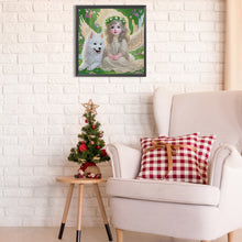 Load image into Gallery viewer, Diamond Painting - Partial Special Shaped - Little Angel and Wolf Cub (30*30CM)
