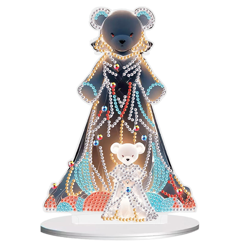 Bear Girl Table Top Diamond Painting Ornament Kits for Home Office Desktop Decor
