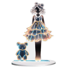 Load image into Gallery viewer, Bear Girl Table Top Diamond Painting Ornament Kits for Home Office Desktop Decor
