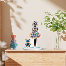 Load image into Gallery viewer, Bear Girl Table Top Diamond Painting Ornament Kits for Home Office Desktop Decor
