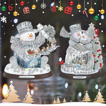 Load image into Gallery viewer, 2 PCS Christmas Snowman Special Shape Diamond Painting Sticker for Boy Girl Gift
