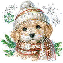 Load image into Gallery viewer, Diamond Painting - Partial Special Shaped - Christmas puppy (30*30CM)
