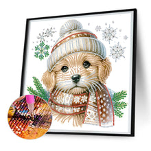 Load image into Gallery viewer, Diamond Painting - Partial Special Shaped - Christmas puppy (30*30CM)
