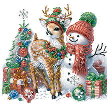 Load image into Gallery viewer, Diamond Painting - Partial Special Shaped - Christmas snowman (30*30CM)
