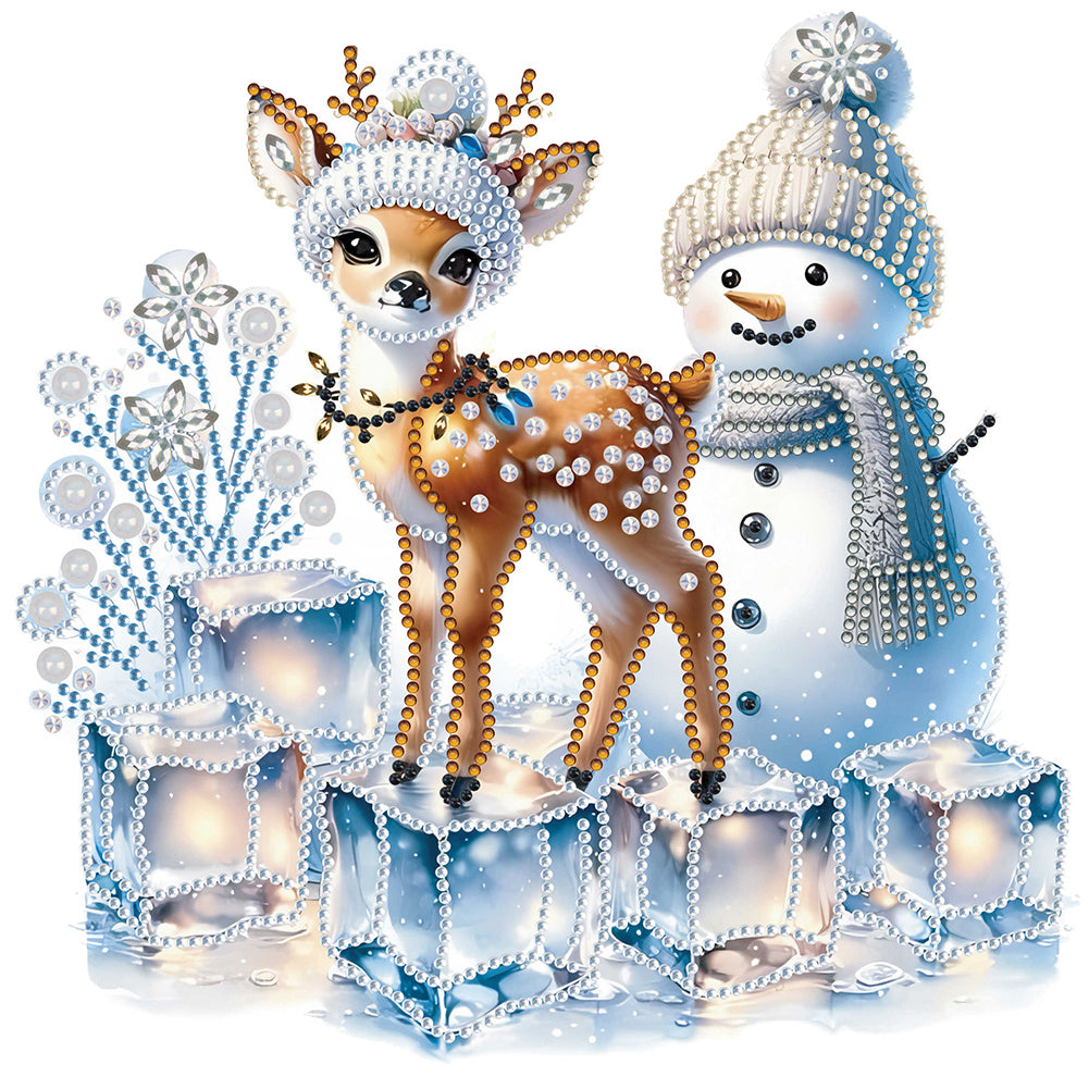 Diamond Painting - Partial Special Shaped - Christmas snowman (30*30CM)