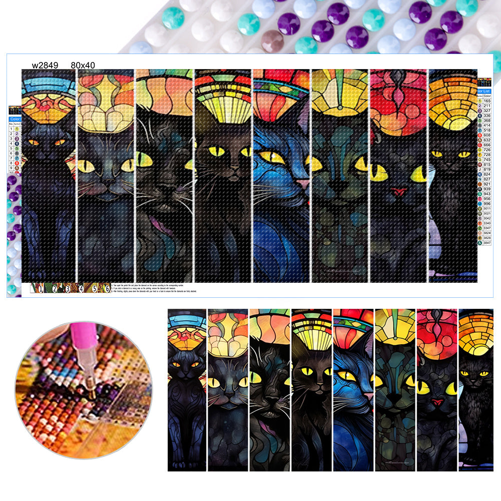 Diamond Painting - Full Round - black cat (80*40CM)