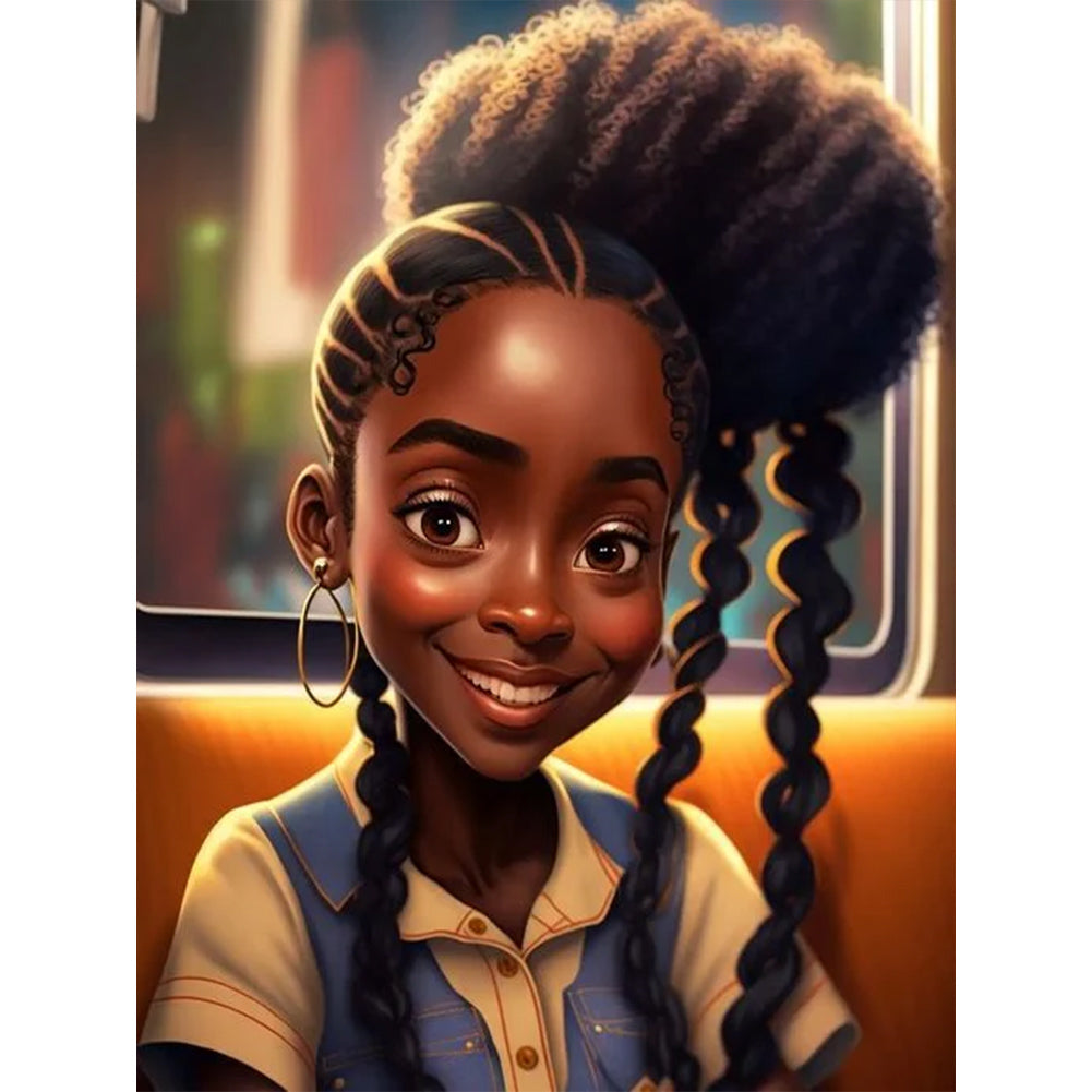 Diamond Painting - Full Round - black girl (30*40CM)