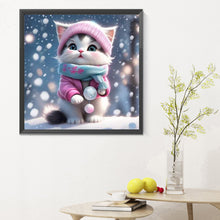 Load image into Gallery viewer, Diamond Painting - Full Round - snow cat (30*30CM)
