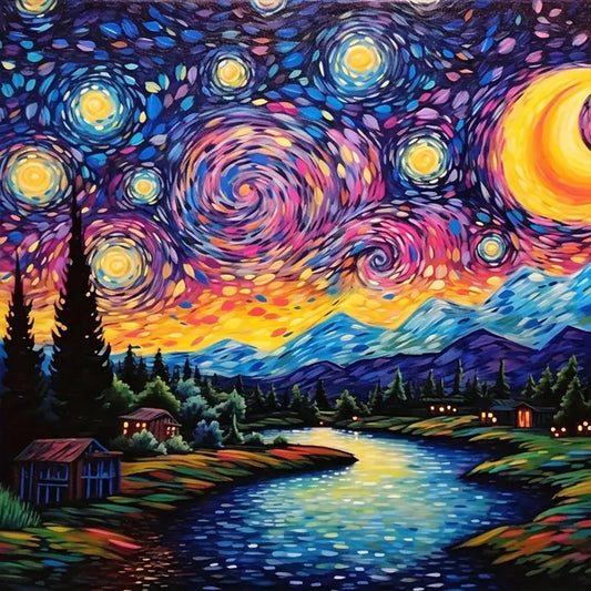 Diamond Painting - Full Round - starry night (40*40CM)