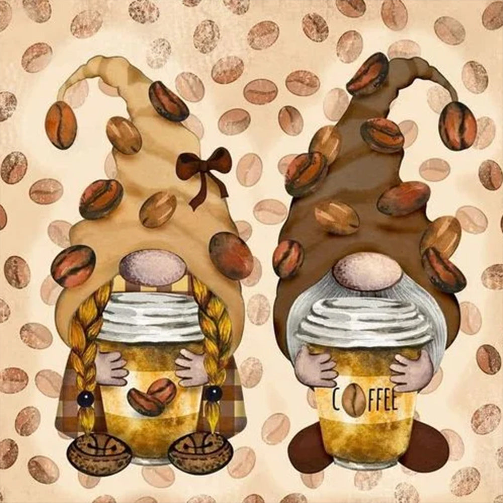 Diamond Painting - Full Round - coffee bean gnome (40*40CM)