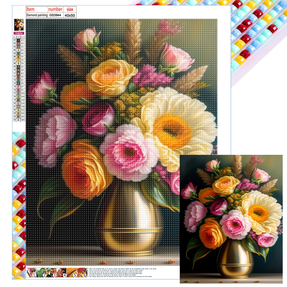 Diamond Painting - Full Square - vase bouquet (40*50CM)