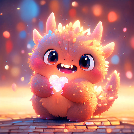 Diamond Painting - Full Round - Love pink dragon (30*30CM)