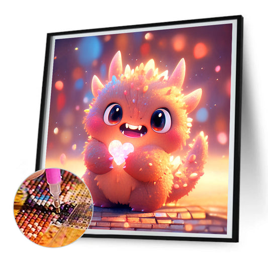Diamond Painting - Full Round - Love pink dragon (30*30CM)