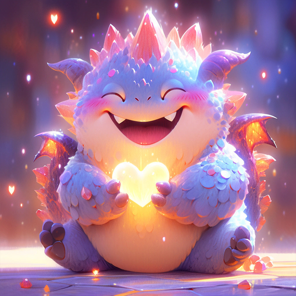 Diamond Painting - Full Round - love dragon (30*30CM)