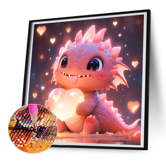 Diamond Painting - Full Round - Love Pink Purple Dragon (30*30CM)