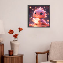 Load image into Gallery viewer, Diamond Painting - Full Round - Love Pink Purple Dragon (30*30CM)
