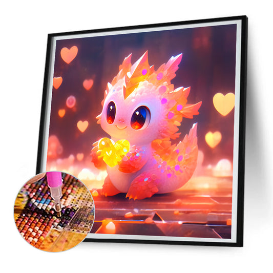 Diamond Painting - Full Round - Love light pink dragon (30*30CM)
