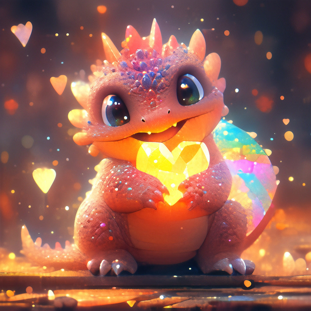Diamond Painting - Full Round - Love colorful dragon (30*30CM)