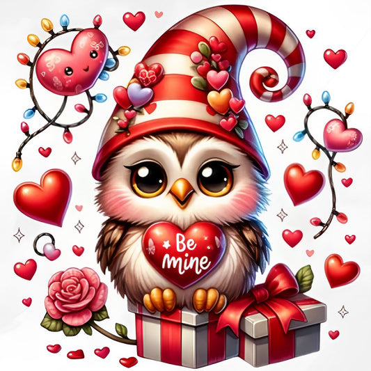 Diamond Painting - Full Round - Valentine love owl (30*30CM)
