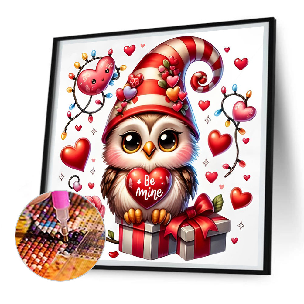 Diamond Painting - Full Round - Valentine love owl (30*30CM)