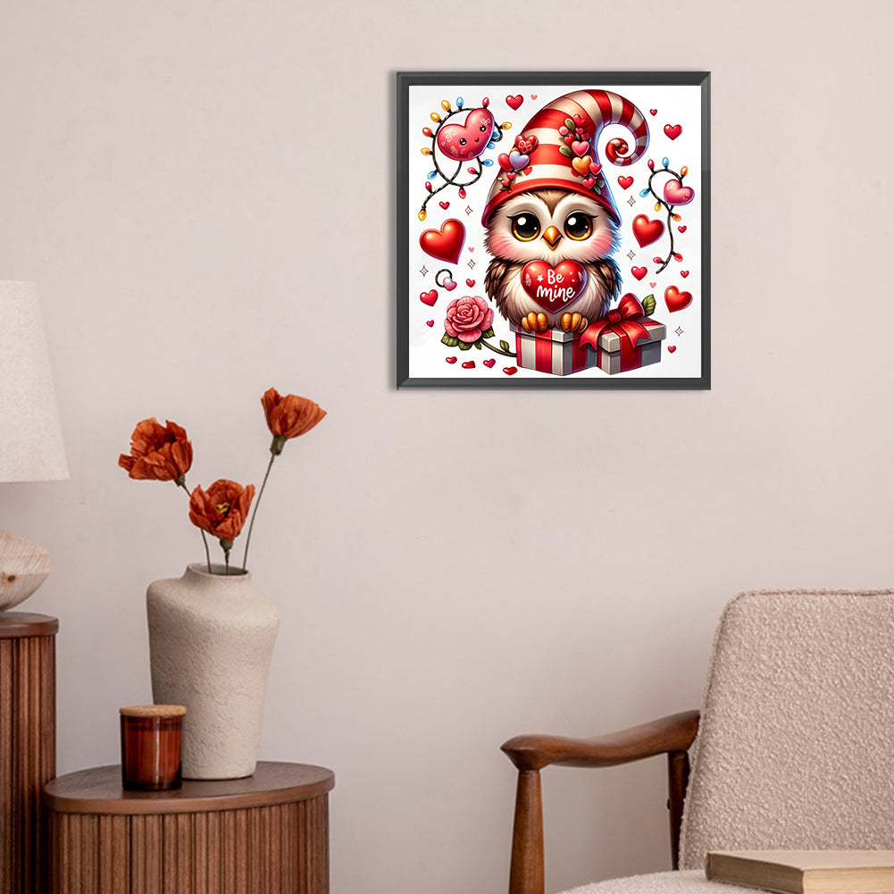 Diamond Painting - Full Round - Valentine love owl (30*30CM)