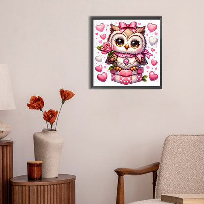 Diamond Painting - Full Round - Valentine love owl (30*30CM)