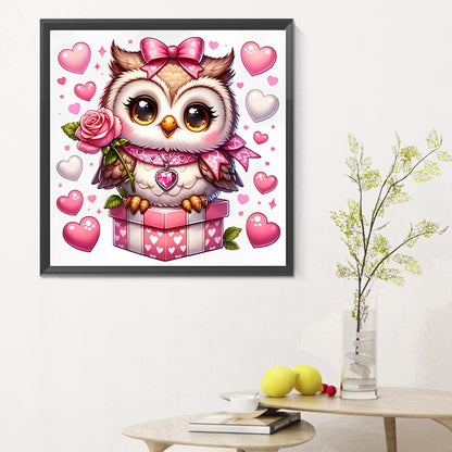 Diamond Painting - Full Round - Valentine love owl (30*30CM)
