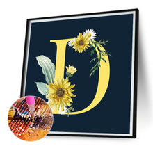 Load image into Gallery viewer, Diamond Painting - Full Square - flower letter D (35*35CM)

