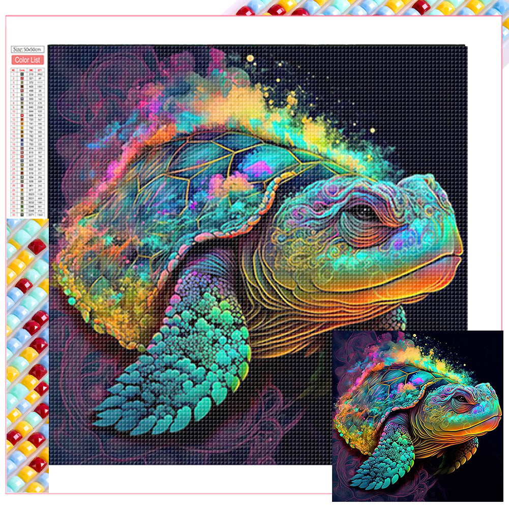 Diamond Painting - Full Square - Colorful sea turtle (50*50CM)
