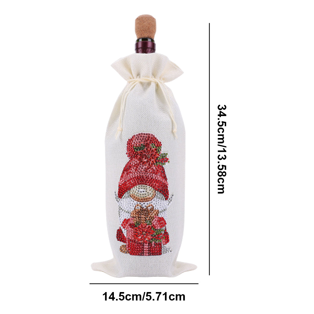 Bird Diamond Painting Burlap Wine Gift Bags for Christmas Wedding Birthday Party