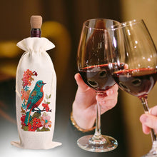 Load image into Gallery viewer, Bird Diamond Painting Burlap Wine Gift Bags for Christmas Wedding Birthday Party
