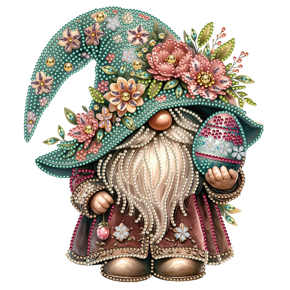 Diamond Painting - Partial Special Shaped - easter gnome (30*30CM)