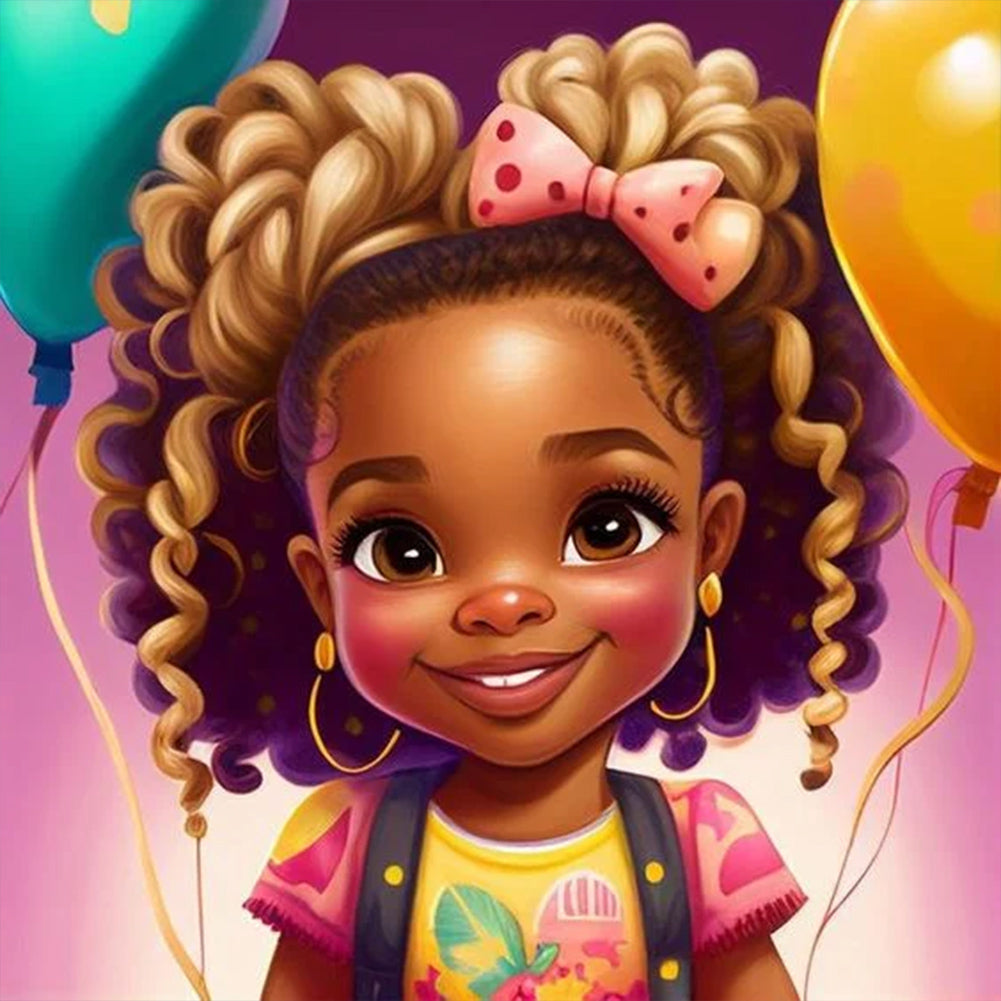 Diamond Painting - Full Round - black girl (30*30CM)
