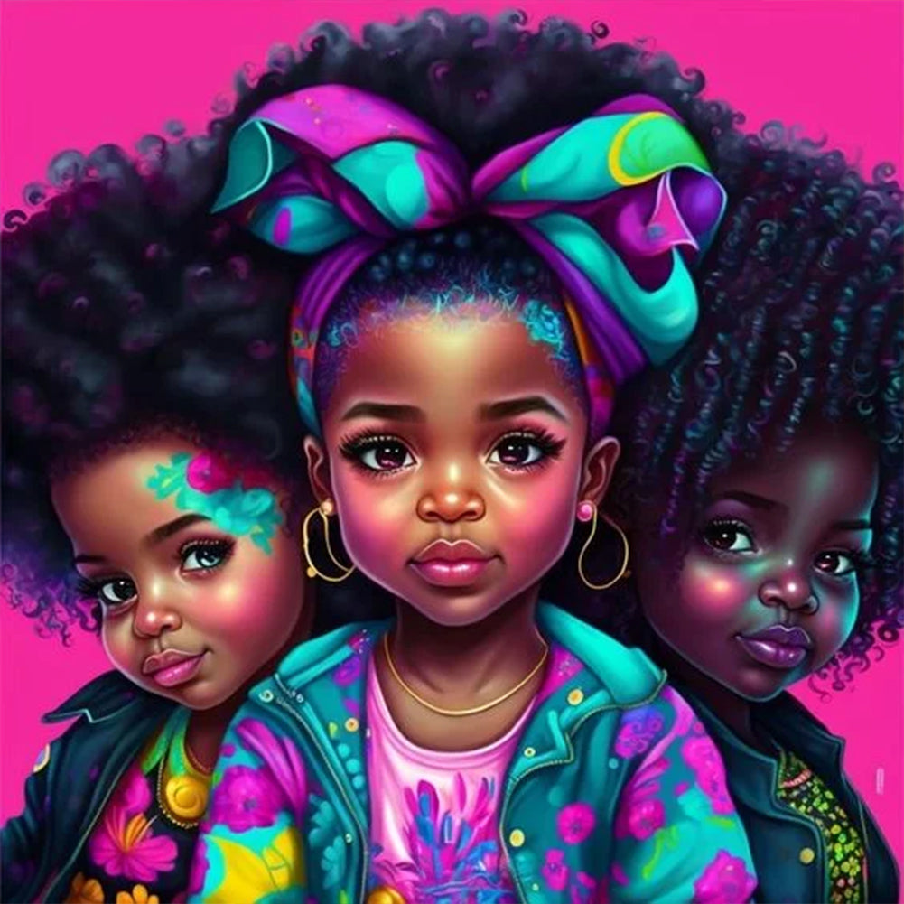 Diamond Painting - Full Round - black girl (30*30CM)