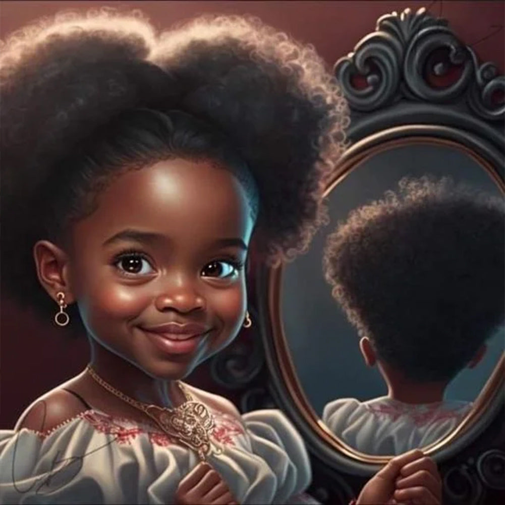 Diamond Painting - Full Round - black girl (30*30CM)