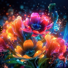 Load image into Gallery viewer, Diamond Painting - Full Round - glow-in-the-dark flowers (30*30CM)
