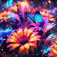Load image into Gallery viewer, Diamond Painting - Full Round - glow-in-the-dark flowers (30*30CM)

