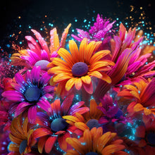 Load image into Gallery viewer, Diamond Painting - Full Round - glow-in-the-dark flowers (30*30CM)
