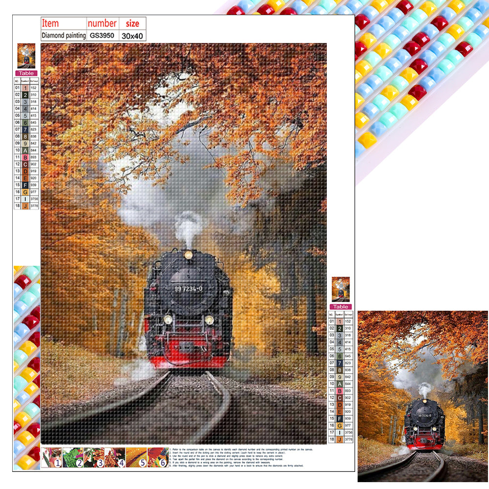 Diamond Painting - Full Square - country train (30*40CM)