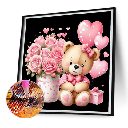 Diamond Painting - Full Round - love rose bear (30*30CM)