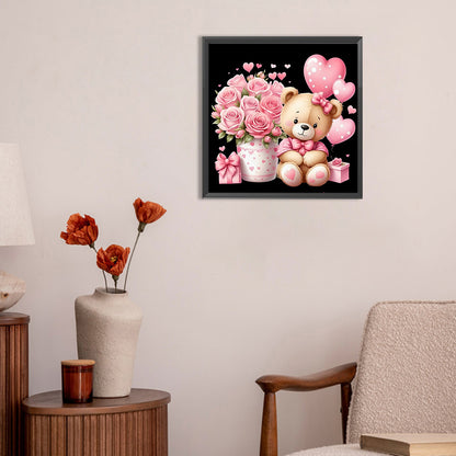 Diamond Painting - Full Round - love rose bear (30*30CM)