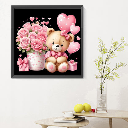 Diamond Painting - Full Round - love rose bear (30*30CM)
