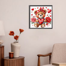 Load image into Gallery viewer, Diamond Painting - Full Round - love rose bear (30*30CM)

