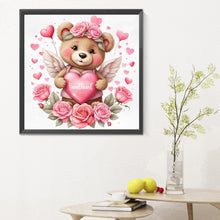 Load image into Gallery viewer, Diamond Painting - Full Round - love rose bear (30*30CM)
