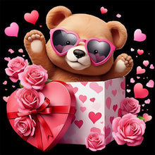 Load image into Gallery viewer, Diamond Painting - Full Round - love rose bear (30*30CM)
