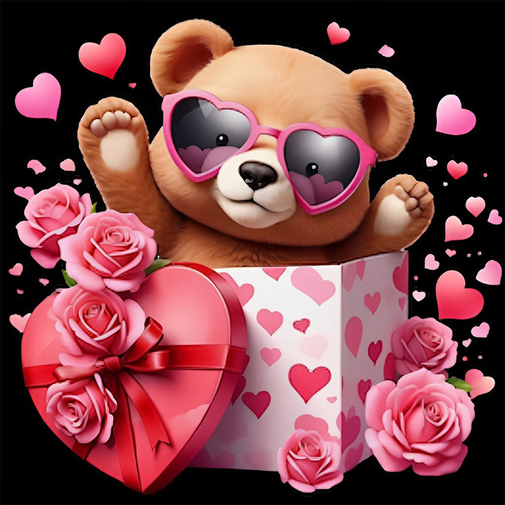 Diamond Painting - Full Round - love rose bear (30*30CM)