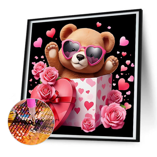 Diamond Painting - Full Round - love rose bear (30*30CM)