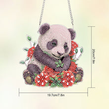 Load image into Gallery viewer, Acrylic Single-Sided 5D DIY Diamond Painting Hanging Pendant (Panda and Roses)
